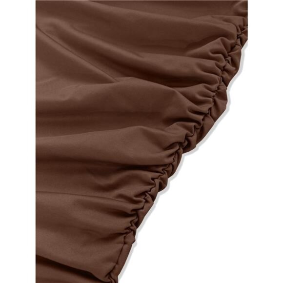 Draped V-Neck Long Sleeve Bodycon Mini Dress - Picture 5 of 16